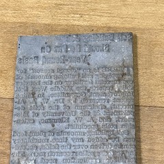 Antique Narrow Letterpress Newspaper Printing Plate Metal Print Block Column