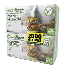 Medline Clear Touch Food Prep Poly Gloves, Latex and Powder Free, One Size…