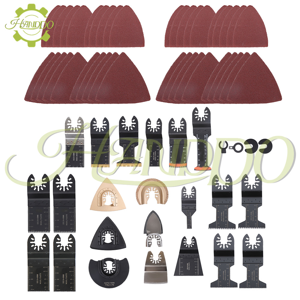 104 Pack Oscillating Multi Tool Blade Fit For Wood Metal Cutting and Sandpaper