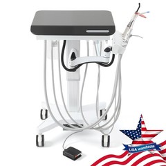 Portable Dental Delivery Unit Cart System /40L Silent Oil-Free Air Compressor