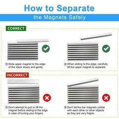 Strong Neodymium Bar Magnets 8 Pack 60x10x3mm Heavy Duty Adhesive Craft