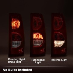 2025 Red Lens Tail Lights for 2003 2006 Chevy Silverado Pickup with Bulbs