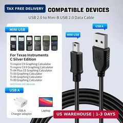 Ti-84 Plus ce Charger, ti84 Charger Cable for Texas Instruments Black