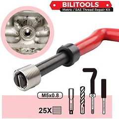 BILITOOLS M5x0.8 Thread Repair Kit, HSS Drill Helicoil Repair Kit Metric