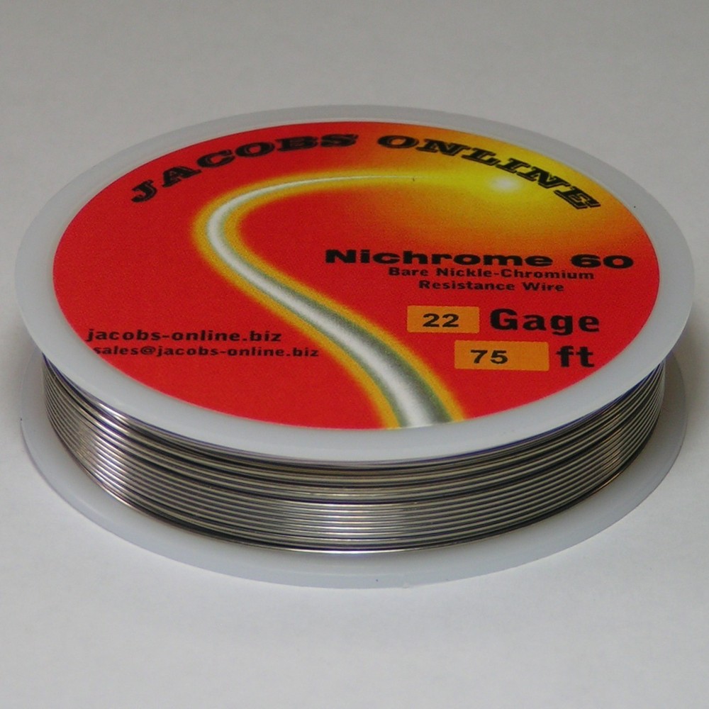 Nichrome 60 resistance wire, 22 AWG (gauge), 75 feet