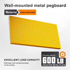 4 Pack Metal Pegboard Panels 24″ x 12″ Heavy Duty Steel Pegboard Wall Organizer