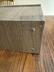 VTG Metal File Box & Key Lock Excelsior USA 12×5.5×10 Wood Grain Steel