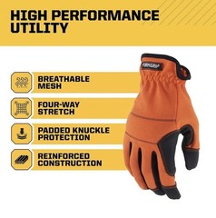 Firm Grip Work Gloves X-Large 3 Pack Utility Safety Durable Padded Knuckles Grip
