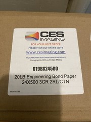 CES Imaging 2 Rolls 24”x500’ Bond Plotter Paper 3” Core