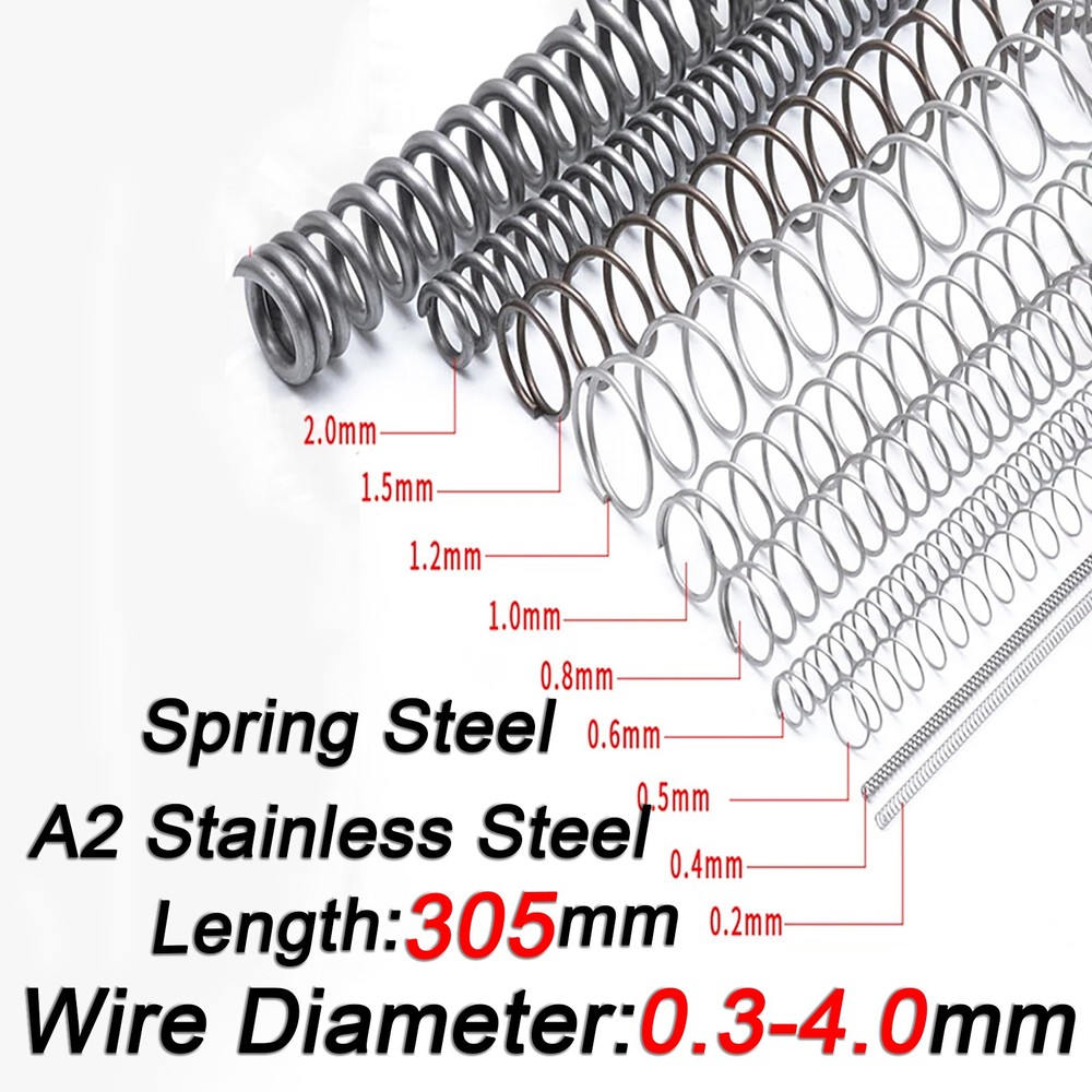 305mm Long Compression Spring Steel / Stainless Steel Pressure / Coil Springs