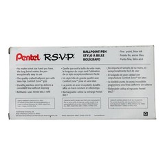 12 Pens Pentel RSVP Blue Ink Ballpoint Pens Stick Pen 0.7mm Fine Point