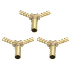 3Pcs Brass Hose Barb Fitting Y Shaped 3 Way Connector Coupler 5/16″x1/4″x1/4″ ID
