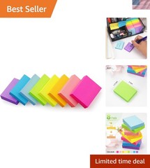 Sticky Notes 1.5×2 Inch Bright Colors – 8 Pads, Perfect for Organizing Ideas