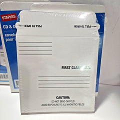Lot of 4 Staples CD DVD Cardboard Shipping Envelopes Mailers