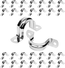 30Pcs 1-1/4 Inch Stainless Steel Conduit Clamps, 2 Hole Strap U Bracket Rigid Pi