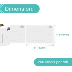 4 Roll DK-1241 DK1241 Die-Cut Address Labels 102mm x 152mm for Brother QL-1050