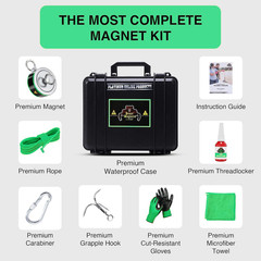 2000Lb’S Complete Magnet Fishing Kit | Double Sided Fishing Magnet Kit with Case