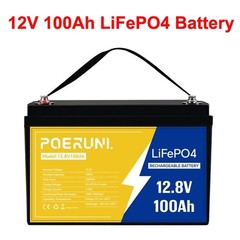 12V 100Ah LiFePO4 Lithium Battery for Solar Home Back Up RV Boat BMS 12.8V