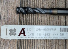 New Osg 1650502508 Spiral Flute Tap Modified Bottoming, 3 Flutes 3/8 TICN Japan