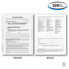 1-Part Peel-N-Seal Buyers Guides – As Is / Warranty (100 per pack)