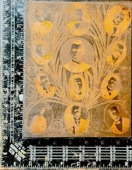 Antique Copper Printing Plate Portrait Collage Letterpress Print Block c1900