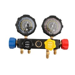 AC Manifold Gauge Set 4-Way for R134A R12 R410A Refrigeration Charging 14pcs