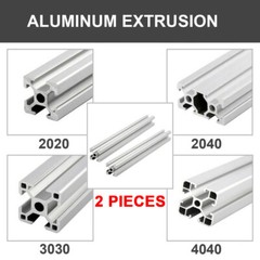 2PCS 2020 2040 3030 4040 T-Slot Frame Aluminum Extrusion Profile CNC 3D Printer