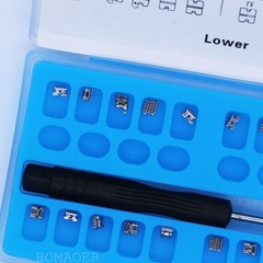 20Pcs/Kit Self-Ligating Metal Dental Brackets Roth 0.22, 345 Hook + Tool