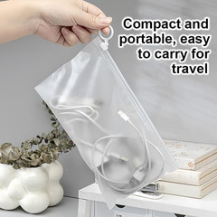 10 Pcs Waterproof Zipper Pouches, Matte Organizing Storage 9X5.5 In, Plastic Bag