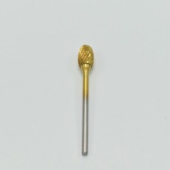 52-C Regular Cut Golden Carbide Bur 3/32 Shank Egg Shape Dental Lab Acrylic TiN