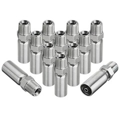 Heavy Duty 1/4″ ID to 3/8″ NPTF Male Hydraulic Hose End Fitting 12 Pcs