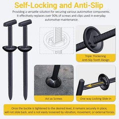 120PCS Universal Cable Tie Buckle Kit Double-Sided Self Lock T-Head Zip Ties