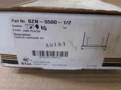 New Box of 10 B-Line Systems 9ZN-5500-1/2 Trapeze Hardware Kit Zinc Plated AK
