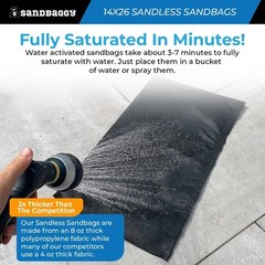 Sandbaggy 14″ x 26″ Water Activated Sandbags – Stronger Than Quick Dam Bags