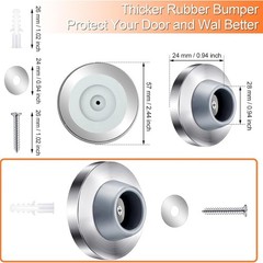Blulu Concave Wall Door Stopper Bumper 2.5 x x 1 inches, Silver