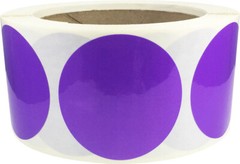 Circle Dot Stickers | 2.5″ Inches Round | 500 Pack | Pick One Color