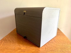 Vintage Brumberger Roll-Top Metal File Cabinet ~ Metal Roll Top Dark Room Photo