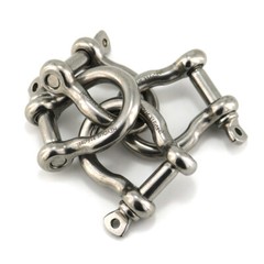 4Pcs 5/16 Clevis Pin D Ring Shackle Bow Anchor Stainlesssteel Heavy Duty Shackle