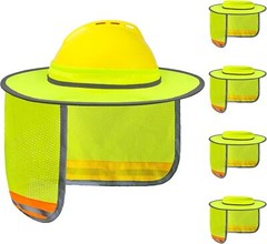 EvridWear Hard Hat Sun Shade Full Brim with Reflective Stripe Neck Protection