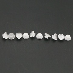 100 Pcs Dental Orthodontic Ceramic Lingual Button Clear Bondable Round Base Mesh