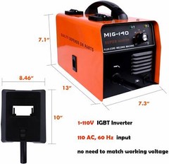 140 MIG Welder AC Flux Core WIre Gasless Automatic Feed Welding Machine w/Mask