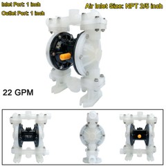 Air-Operated Double Diaphragm Pump 1″ Inlet&Outlet 22GPM 100psi Acid & Alkali