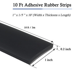Self-Adhesive Neoprene Rubber Strips for DIY Gaskets and Seals, 10′ Long
