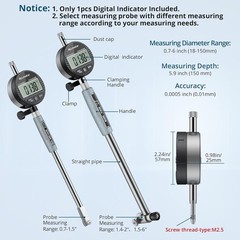 0.0005″ Digital Dial Bore Indicator 0.7″-6″ Engine Internal Cylinder Gauge Tool