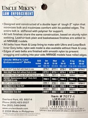 Uncle Mike’s Mirage Ultra Duty Belt, Law Enforcement, Medium 7077-1