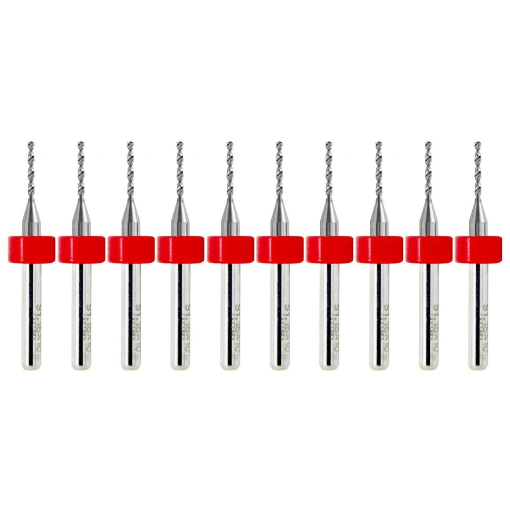 10 Pc 1.15mm (0.045″) Solid Carbide Drill Bits PCB CNC Precision Carbide Drills