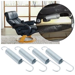 4 PCS 125x18x2mm Recliner Springs Galvanized Steel Dual Hook Tension Springs