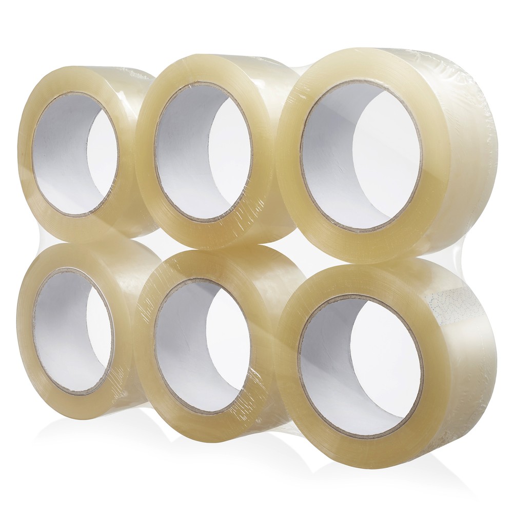 6 Rolls Heavy-Duty Clear Shipping Packing Moving Tape – 2.7 mil 2″ x 120 yards