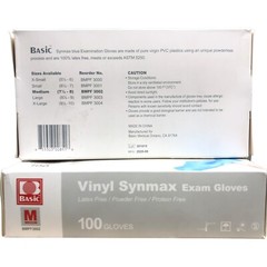 2 Boxes Vinyl Synmax Disposable Medium Latex & Powder Free Gloves 200 Gloves