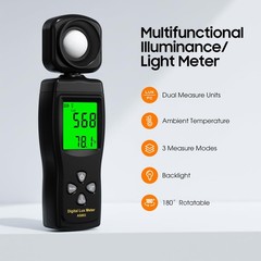 Digital Illuminance Light Meter 0~200,000 Lux 180 Rotating Sensor LCD Plant